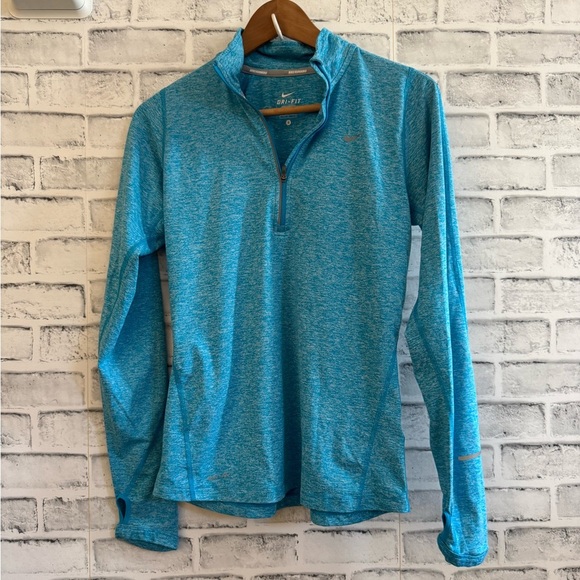 Women’s Nike Running turquoise 1/4 zip Dri-fit performance pullover Size Small - Picture 1 of 4